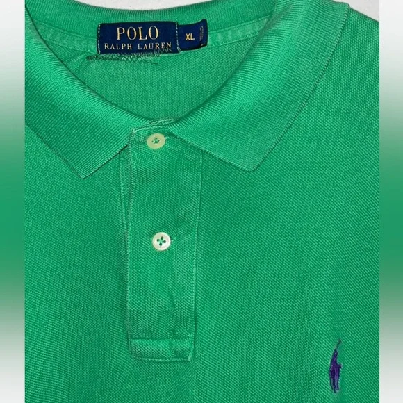 Polo by Ralph Lauren Men's Green Polo Shirt - Picture 2 of 3